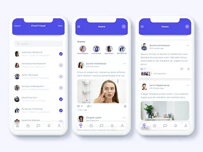 Susen - Social Network App UI Kit adobe xd chat dating facebook feed live message social stream uber ui kit xd