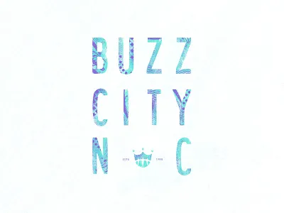 Buzz City, NC basketball buzz city charlotte charlotte hornets crown design hornets illustration north carolina poster texture