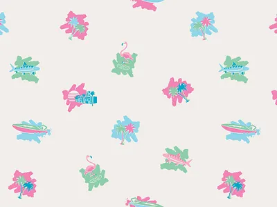 ¡Bienvenidos! 80s apparel boat bonefish design flamingos howler bros howler brothers icon illustration miami miami vice palms pattern