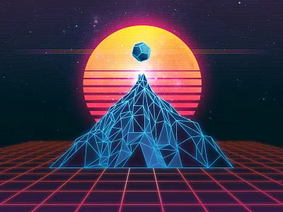Overdrive Mountain 1980s album art design gunship illustration illustrator outrun photoshop retro retrowave signalnoise synthwave vaporwave