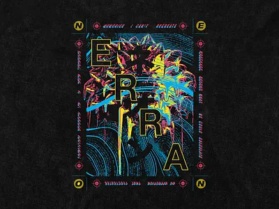 Erra apparel apparel design band band merch clothing cmyk colorful design glitch illustration japanese merch neon printer shirt streetwear tee texture vector