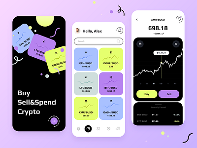 Cryptocurrency Exchange - Mobile app app app design bitcoin blockchain crypto crypto currency cryptocurrency mobile app mobile app design mobile design mobile ui wallet