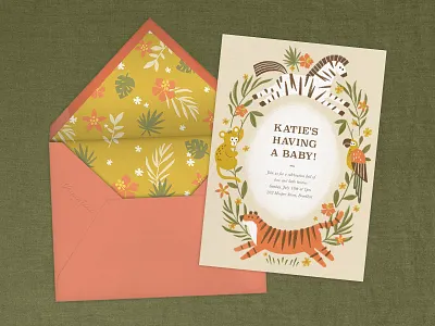 Jungle Fun Invitation animals card illustration invitation jungle stationary