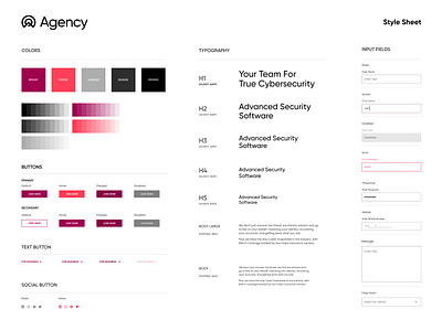 Style Sheet agency buttons colors input fields layout logo design social button style style sheet styleguide typography ui ui kit