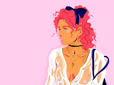 I can see clearly now the rain is gone ;) design editorial art editorial illustration fashion female girl illustration illustrator josephinerais modern art pink procreate women