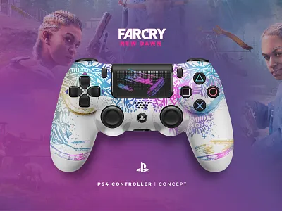 FarCry NewDawn PS4 Controller controller controller design far cry new dawn farcry gaming logo grunge newdawn ps4 controller