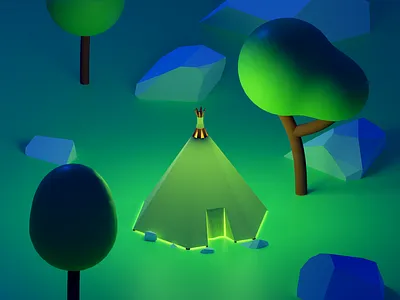 Lowpoly shaman ritual 3d 3d art art b3d blender blender3d illustration isometric low poly low poly art lowpoly lowpolyart render ritual shaman wigwam
