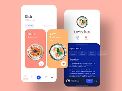 Food App calories card cards ui concept dish food app fruits health ingredients interface mobile sketch summer ui ux