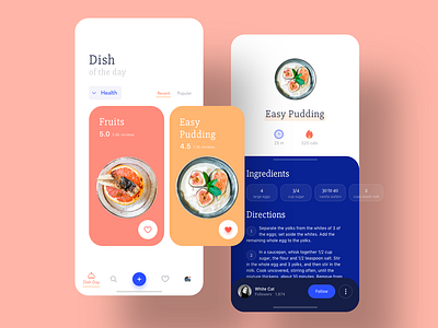 Food App calories card cards ui concept dish food app fruits health ingredients interface mobile sketch summer ui ux