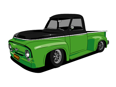 56F100 car illustration car show f100 ford