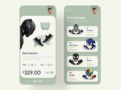 Shoes Product App app design cart cartoon color ios app kids product shoe shoes shopping trend trend 2019 trending trendy ui ui ux ui design uidesign uiux ux