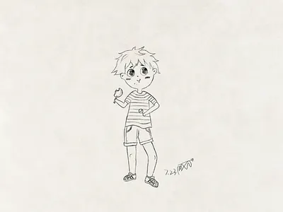 Little Boy boy drawing illustration