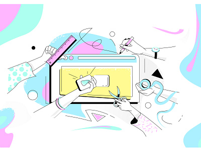 How To Make A Great Video Thumbnail 2d art blog character clock color design hand hand drawn illustraion illustrator nature pencil play ruler scissors texture ui ux video work