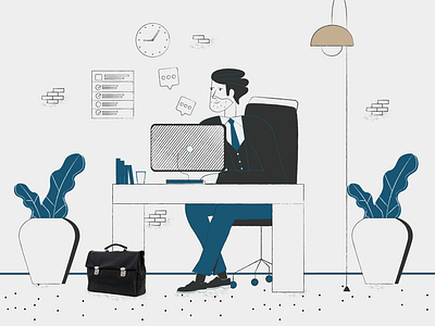 Office character character animation design drawing graphic design graphics illustration motion motion design ui vector