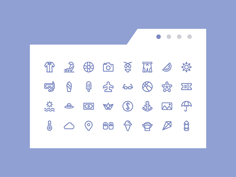 Summer Icons animation beach beach party filled line flat icon holiday icon line sea solid summer ui vacation water watermelon
