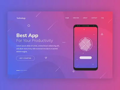 Technology Creative Landing Page Template creative design gradient homepage landing screen template ui ui kit web