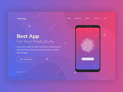 Technology Creative Landing Page Template creative design gradient homepage landing screen template ui ui kit web