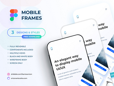 Figma - Free Flat Mobile Frames Mockup clean download figma flat freebie interface mobile mobile frame mockup modern phone ui uiux vector