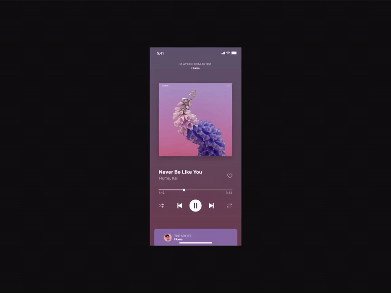 Music Player - Daily UI #009 adobexd dailyui interaction design music music player ui uidesign uiux uxdesign