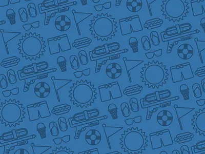 Summer Vibes icons illustration illustrator pattern pattern design squirt gun summer sunshine thick lines vector