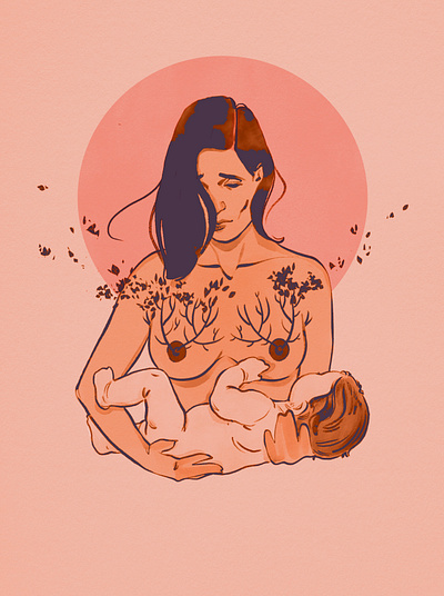 Motherhood beauty illustration editorial illustration illustration magazine motherhood portrait psychology editorial