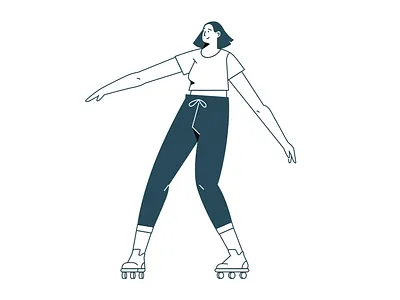 Roller Skating art direction brazil colors illustration line product roller skates shapes texture vector