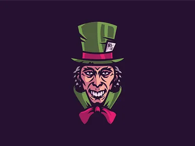 Mad Hatter badge batman illustration logo mad hatter sticker