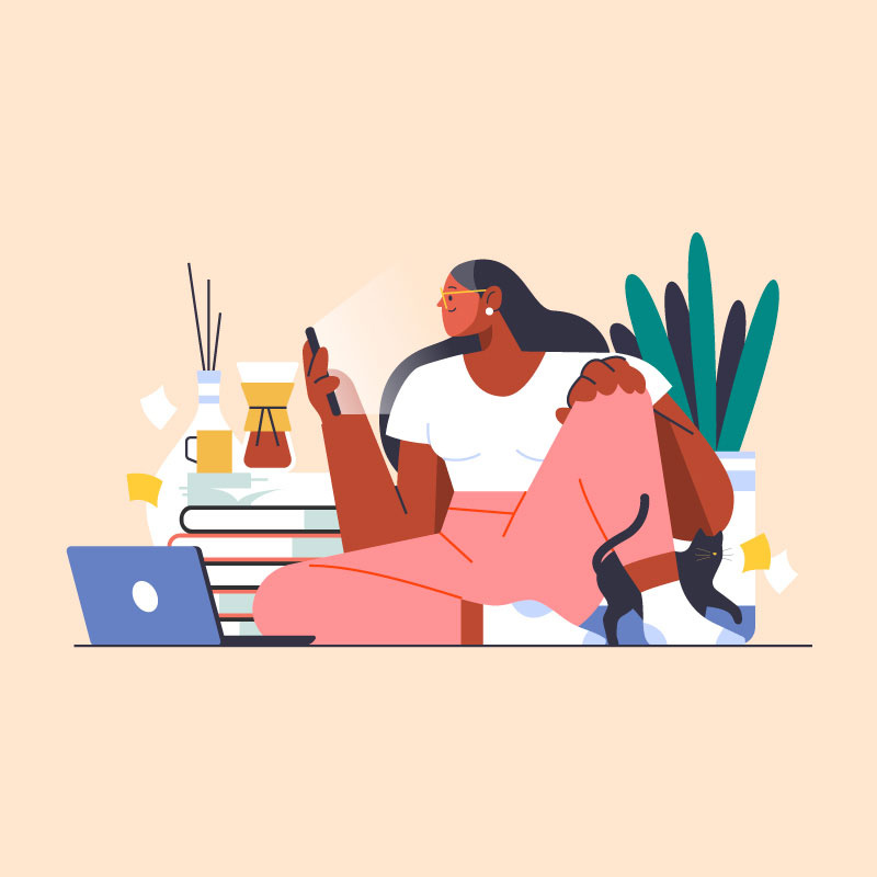 Homepage character digital editorial folioart illustration nick slater vector woman