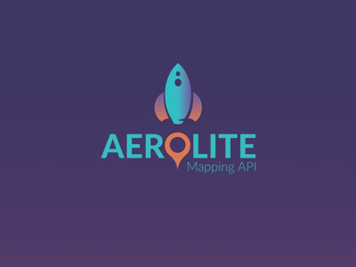 Aerolite Rocket Logo blue branding design illustration orange retro rocket vector violet