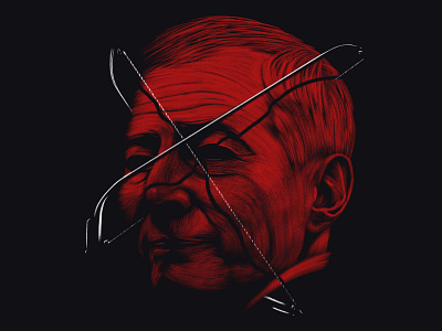 Jinx anatomy artwork blood bowsaw brush crime criminal cut dark drawing illustration movieposter negative space photoshop portrait poster red thejinx tvseries