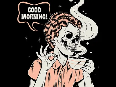 Good Morning art design figurative illustration psychedelic retro surreal surrealism vector vintage