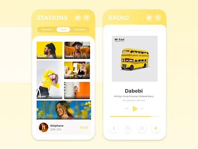 Radio player - Mobile app album artwork app design gradient graphic design mobile music radio ui uiux