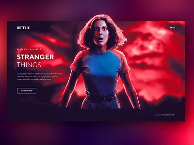 Stranger Things Concept UI 11 cinema clean dark demogorgon design eleven hbo interface kid netflix series stranger things strangerthings tv tv show ui ux web design