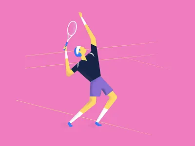 Let's play 🎾 design digital drawing dribbble illustration illustrator person pink sport tennis tennis player