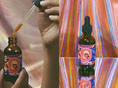 Drip Den Tincture Labels brand branding color design graphic design identity illustration logo package design