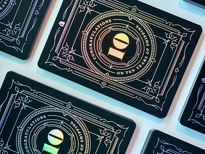 Shopify 10 Year Anniversary Card anniversary foil foil stamp iridescent shopify