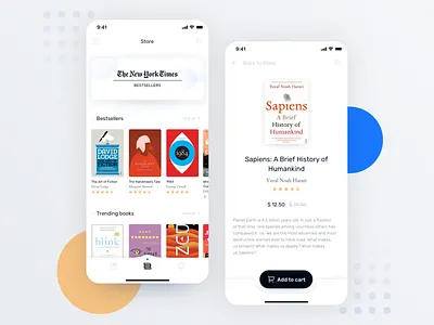Ebook App app book button clean horizontal scroll icons ios app minimal mobile mobile app navbar store ui ui design ux ux design