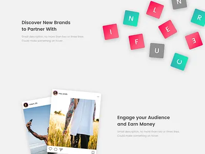 Landing Influencers 02 influencer landing page ui design webdesign