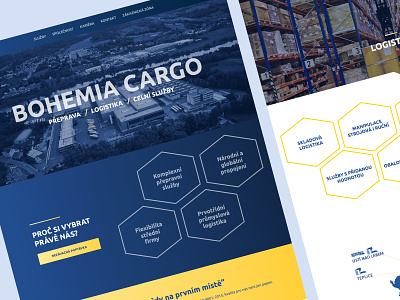 Bohemia Cargo blue brand design desktop transport webdesign website yellow