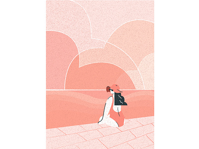 Summer woman illustration pool woman
