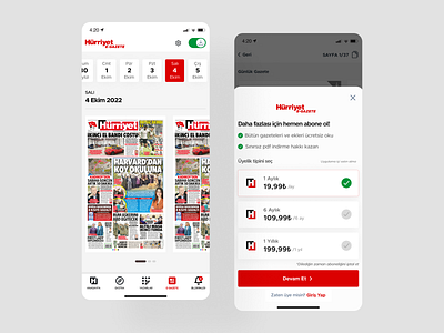 Hürriyet : E-Gazete App app figma mobile app design ui ux