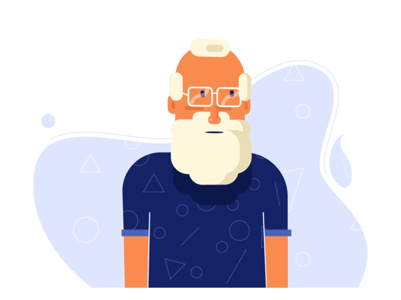 Grandpa 2d character 2danimation animation design illustration vector