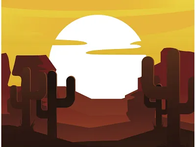 Desert illustration adobe illustrator desert design illustration scene traced vector