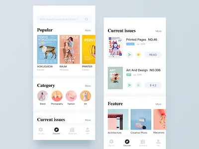 Magazine Reader APP - Discover architecture art blank blue book brand branding category default design fashion issues magazine page photography