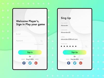 Sign in & Sign Up Simple app design dailyui design exploration mobile app design mobile ui ui ui design uiux