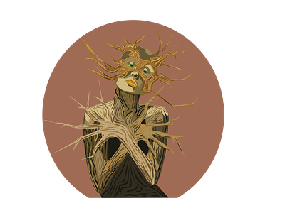 Tree Girl design illustration nature portrait vector