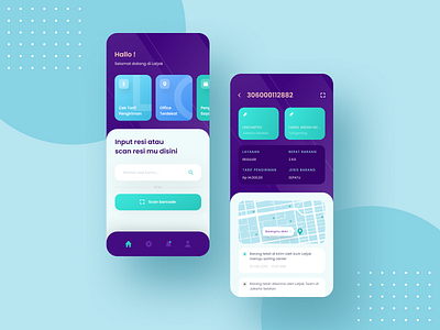 Latjak - Package Tracking App dashboard design map mobile purple track ui ui ux uidesign