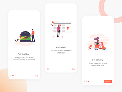 Restaurant App Onboarding - Design with unDraw (Rebound Shot) adobexd adobexduikit challenge dribbble best shot getting started illustraion illustrator onboarding onboarding flow onboarding illustration onboarding screen onboarding screens onboarding ui rebound ui challenge uidesign undraw user inteface ux vector