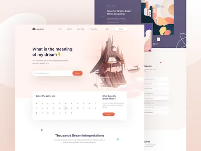 Dream Book Landing Page dream dreaming illustration landing page web design