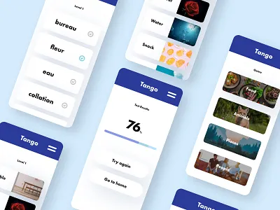 Language Learning App app branding cards design flat identity logo minimal ui ux web website